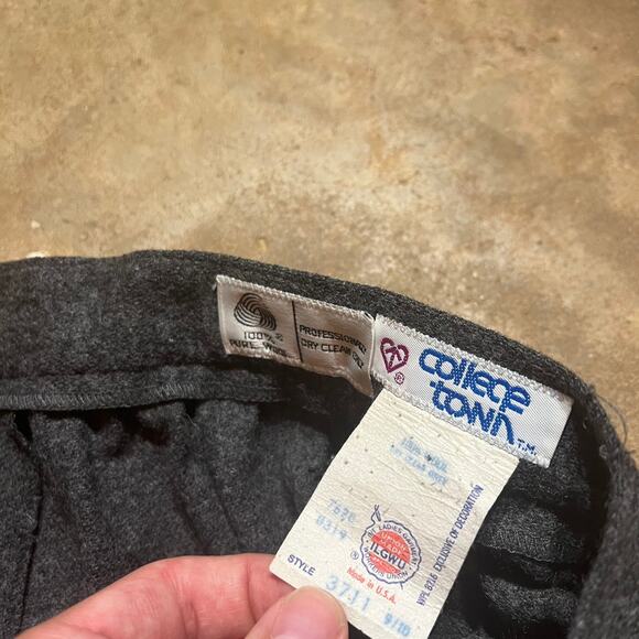 Vintage 70s College Town Grey Wool Skirt - Picture 3 of 3